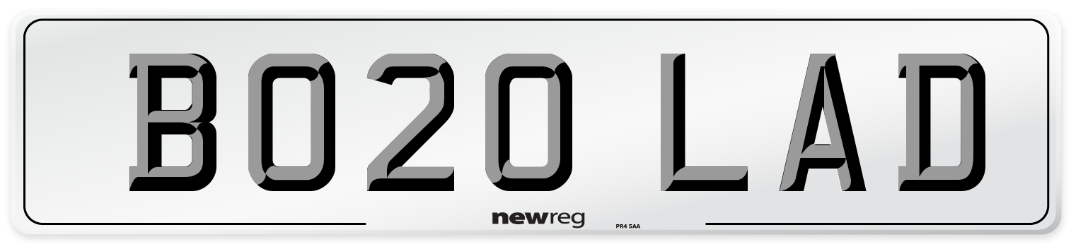 BO20 LAD Number Plate from New Reg